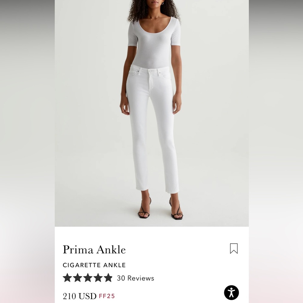 White Ag Jeans “the Stevie ankle”